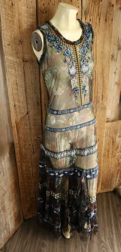 Johnny Was Biya Sheer Mesh Dress Size XS