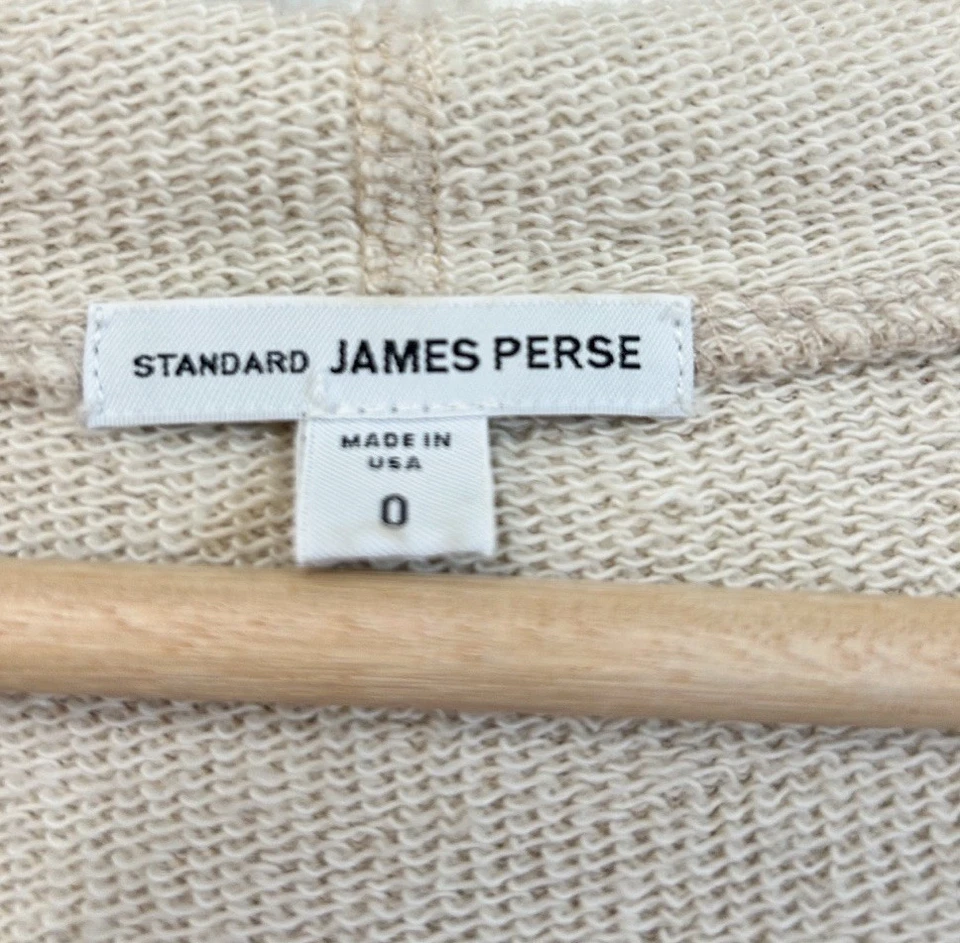 James Perse Sudadera con Capucha Mujer 0 Beige Manga 3/4 Pullover Sudadera Informal Adulto Foto 3 de 4