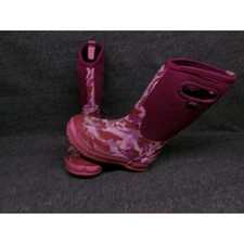 BOGS Boots Girls Youth 13 Pink Camouflage Pull Handles Outdoor Play Durable