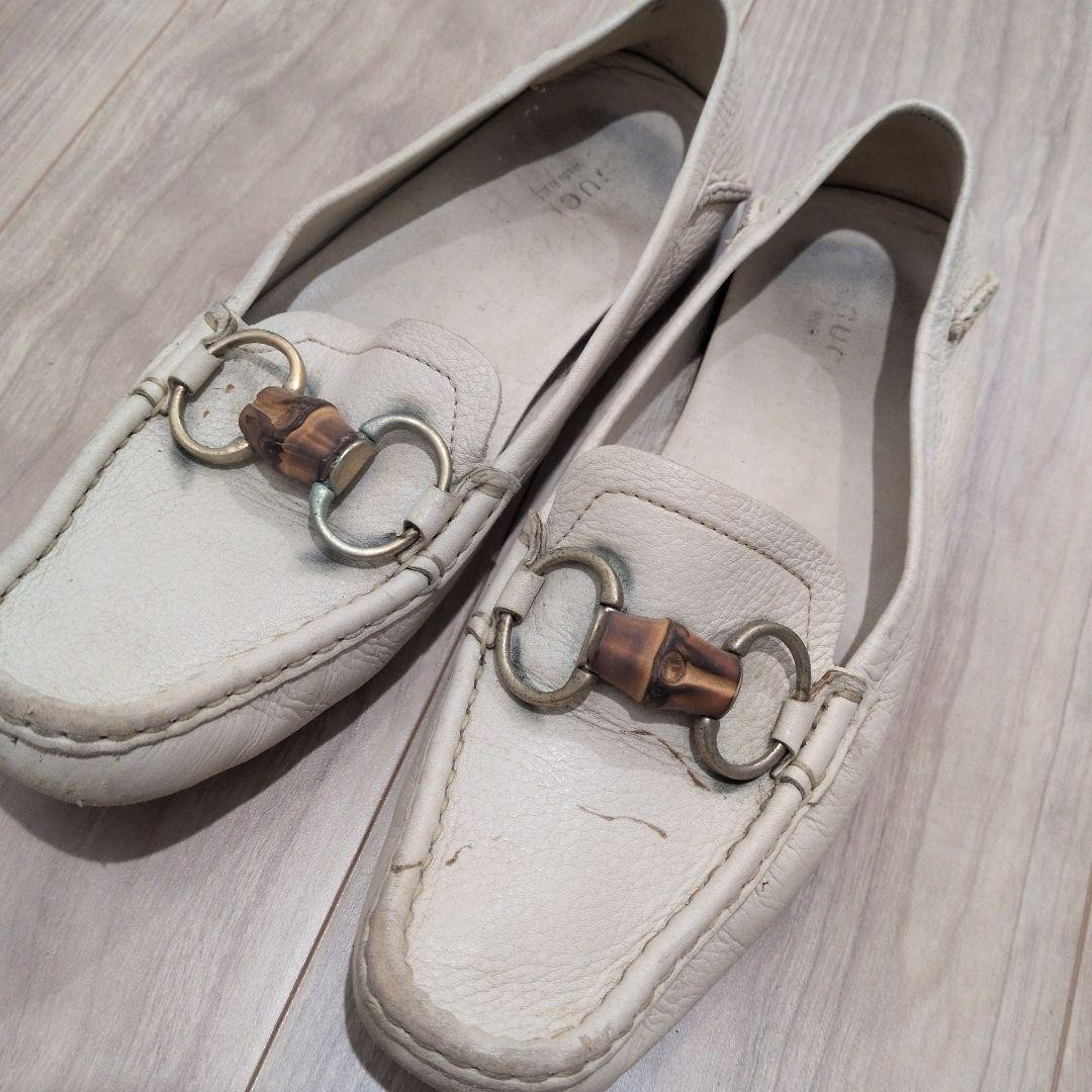 GUCCI Women's Loafers Horsebit Leather White EU36/US6 113288c thumbnail 15