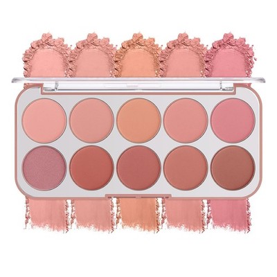10 Color Blush Palette: Lightweight Face Powder Blush - Smooth Long-lasting Make