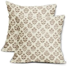 Floral Pillow Covers 20x20 Inch Set of 2, Vintage 20" x 20" Pack of 2 Brown