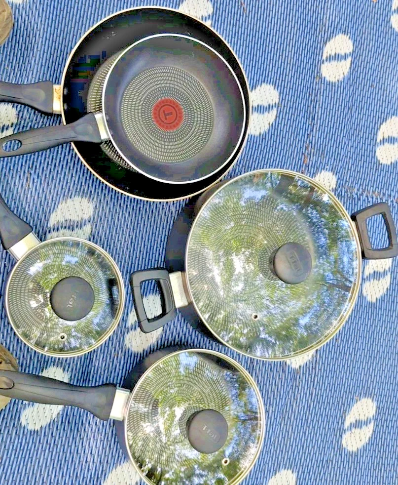 Tefal Origins 5 Piece Stone Cookware Set Pots and Pans Nonstick With Lids