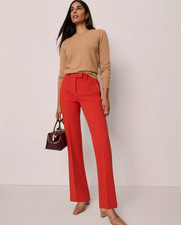 NEW ANN TAYLOR 119 AMARETTO BRIDGETTE STRAIGHT PANTS SZ 2P 2 PETITE