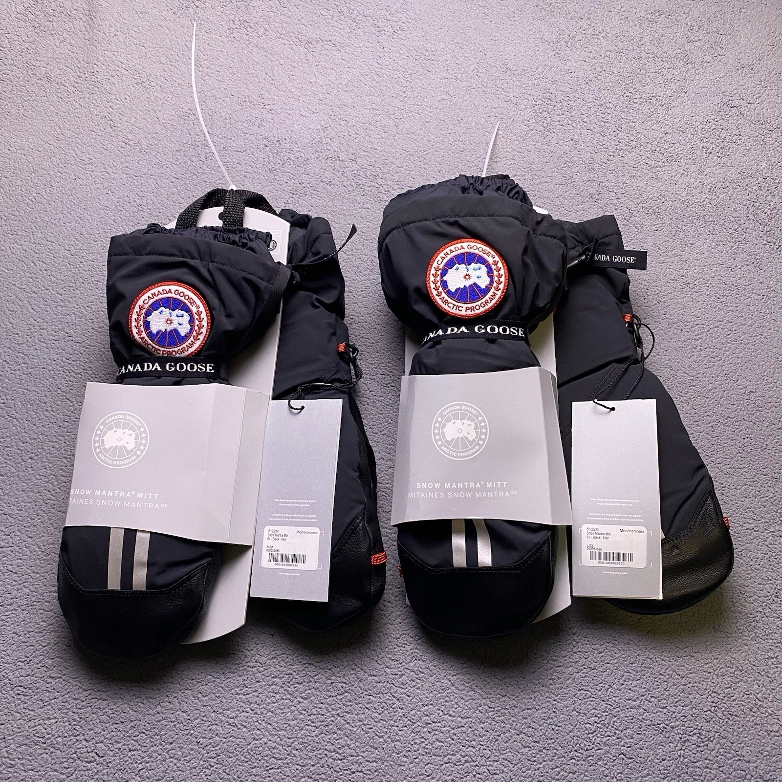 NEW Canada Goose Snow Mantra Mitts Mittens Medium Mens Black 5122M