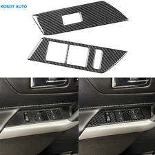 Real Carbon Fiber Window Lift Switch Panel Cover Trim For Ford Edge 2011-2014