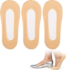 Women's No Show Socks - 3 Pairs Thin Nylon Non-Slip Liner Socks