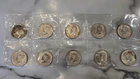 Lot of 10 pieces - 1964 Kennedy Half Dollar 90% Silver - Free Shipping!
