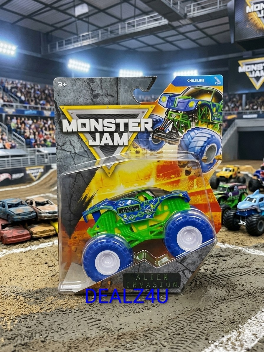MONSTER JAM MONSTER TRUCKS SERIES 45 CHILDLIKE ALIEN INVASION 1:64