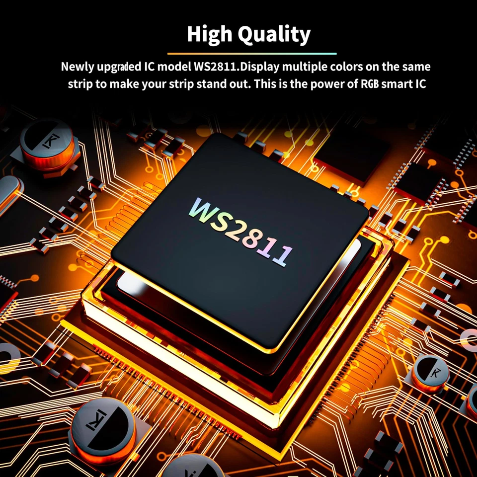 RGB Smart IC COB LED Strip Light Addressable 24ft/7.5m,720LEDs/m UL-Listed 24... - Image 3 of 4