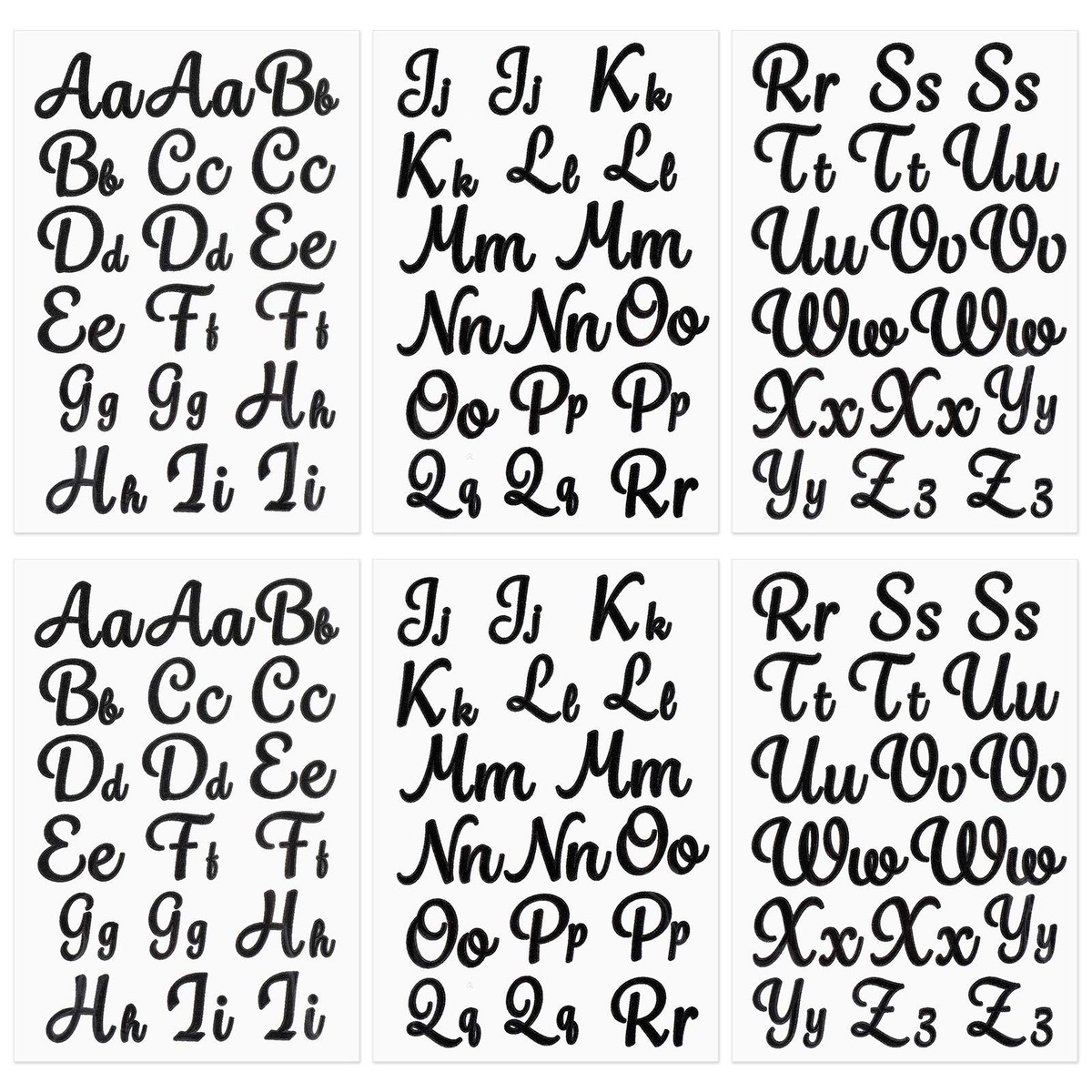 6 Sheet 208 Pieces Iron-on Letters Upper and Lower Iron-on