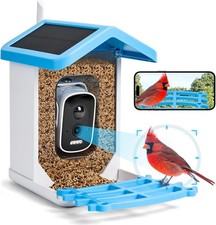 Smart Bird Feeder With Camera Solar Powered Solar Roof - New