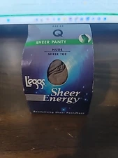 Leggs Pantyhose Sheer Energy Size Q Nude 644 43 Sheer Toe Panty New