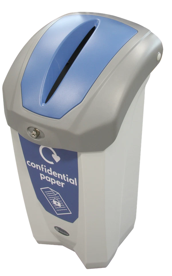 Glasdon Nexus 30 Confidential Lockable Paper Waste Recycling Bin 30 Litre, Keyed