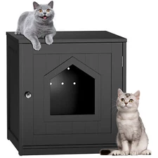 18.90" Cat Hidden Litter Box Enclosure End Table Kitty Indoor Pet Crate Box