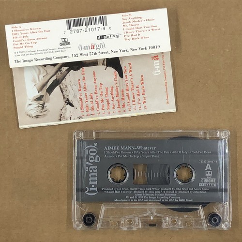 AIMEE MANN Cassette Tape WHATEVER 1993 90s Rock Pop HIT SONG I SHOUDVE KNOWN - Picture 2 of 5
