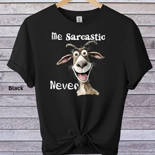 Funny Goat T shirt  Graphic Print T shirt Unisex Novelty Tee Soft style T shirt