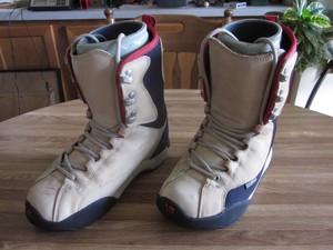 Burton-Ruler-Women-039-s-Snowboard-Boots-Light-Khaki-amp-Blue-Size-8-w-Box