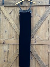 Vintage 90s Y2K JUMP Glitter Spaghetti Strap Velvet Maxi Party Black Dress 3/4