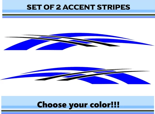 (2) RV Camper Pontoon Boat Trailer Side Accent Decals Graphics Stripes ST53