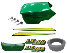 New Upper&Lower Hood/Bumper/Foam Isolator/LH&RH Stickers Fits JohnDeere LX288LOW