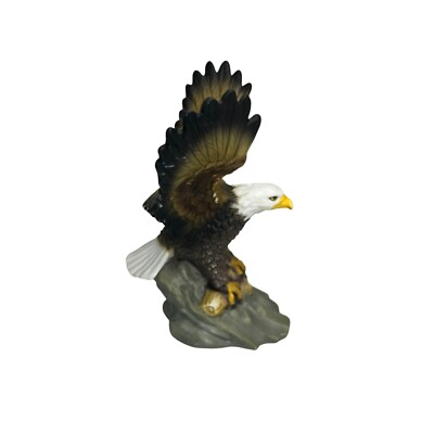 Vintage Ceramic Bald Eagle Figurine Wings Extended Decor YH 1998
