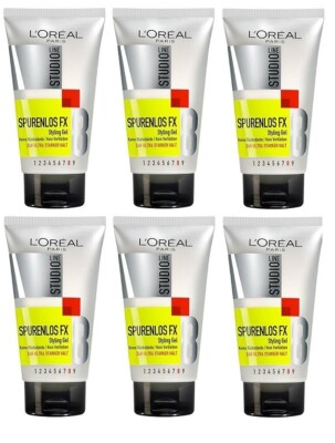 6x 150ml L'Oréal Paris Studio Line Spurenlos FX Gel Fluid ultra stark TUBE