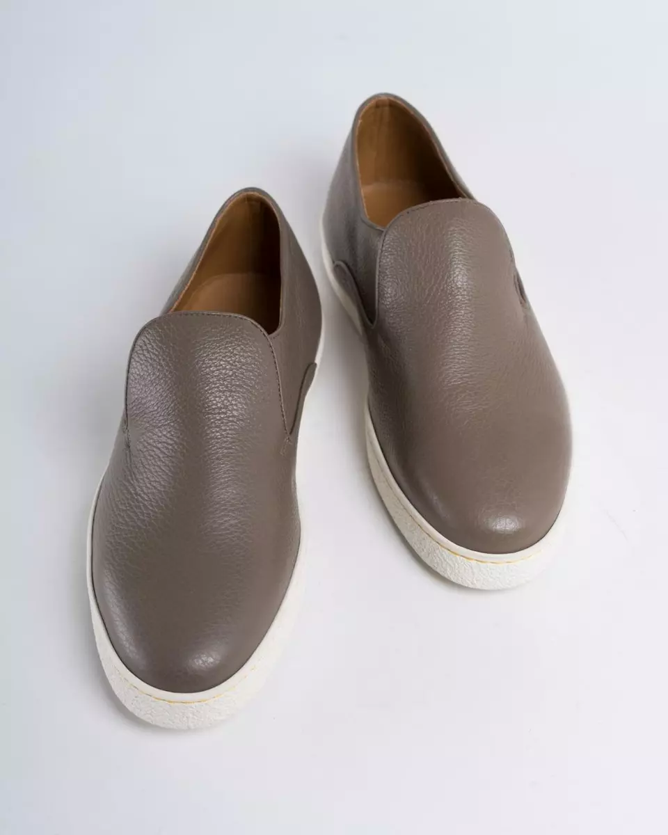 John Lobb $775 NIB Clay Taupe Haven Leather Casual Slip On Shoes 6 Made in Italy