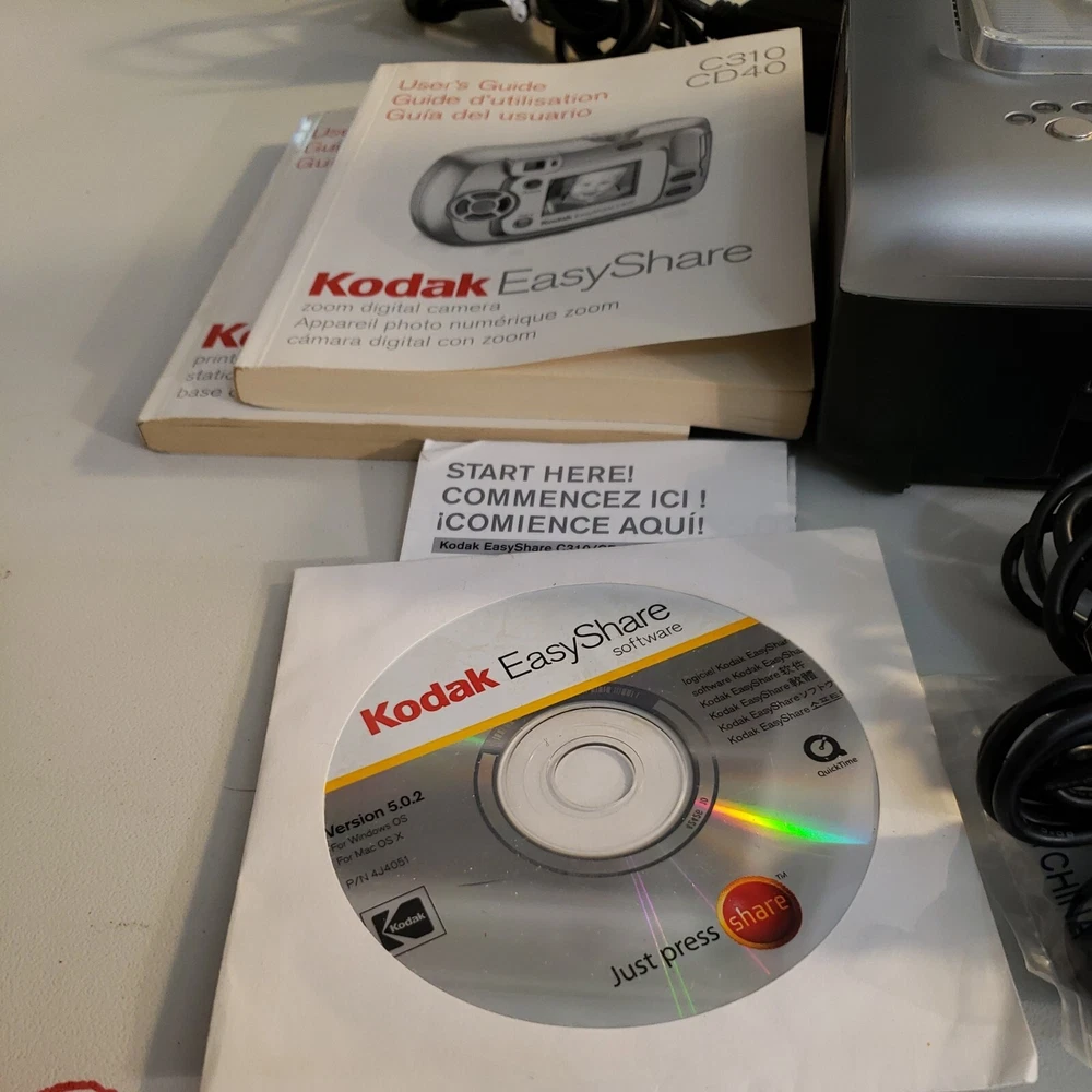 Kodak EasyShare Photo Printer Dock Base w/ Manuals, Charger, Cords, Software CD