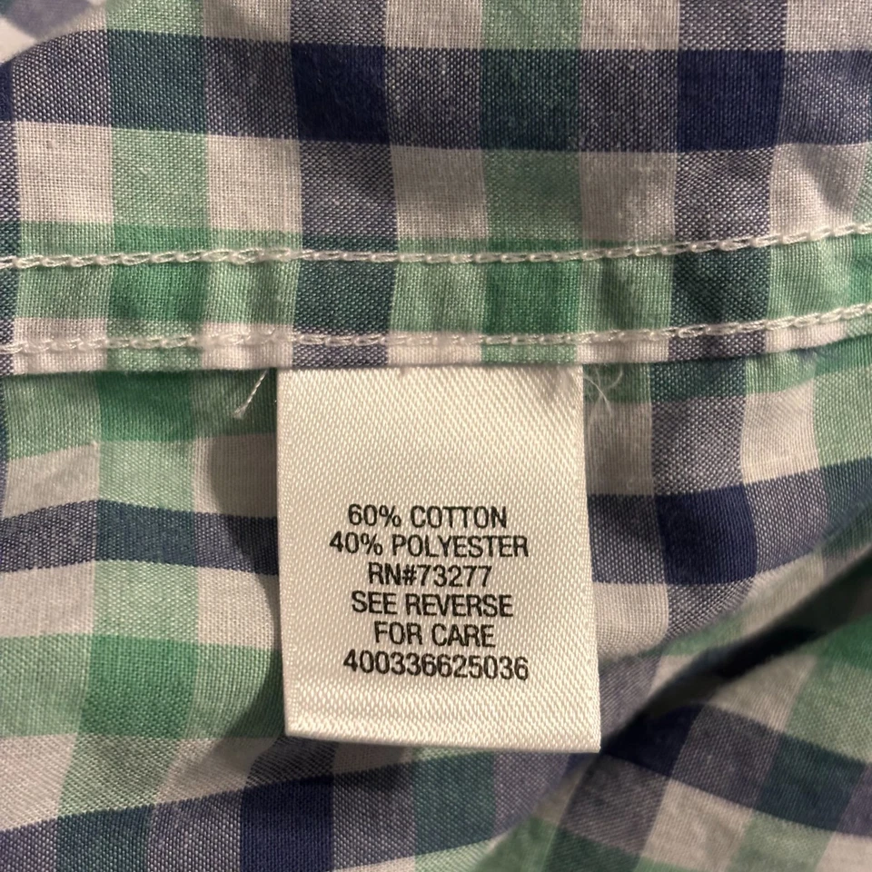 Camisa social Sonoma azul verde xadrez manga longa bolso com botões tamanho grande - Imagem 4 de 4