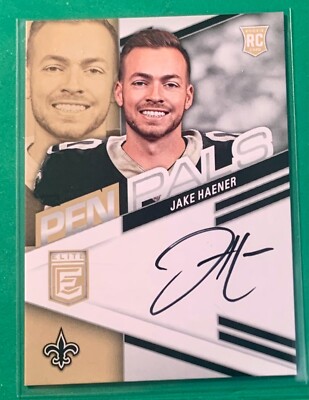 2023 PANINI DONRUSS ELITE FOTL BLACK INK PEN PALS AUTOGRAPH JAKE HAENER - SAINTS