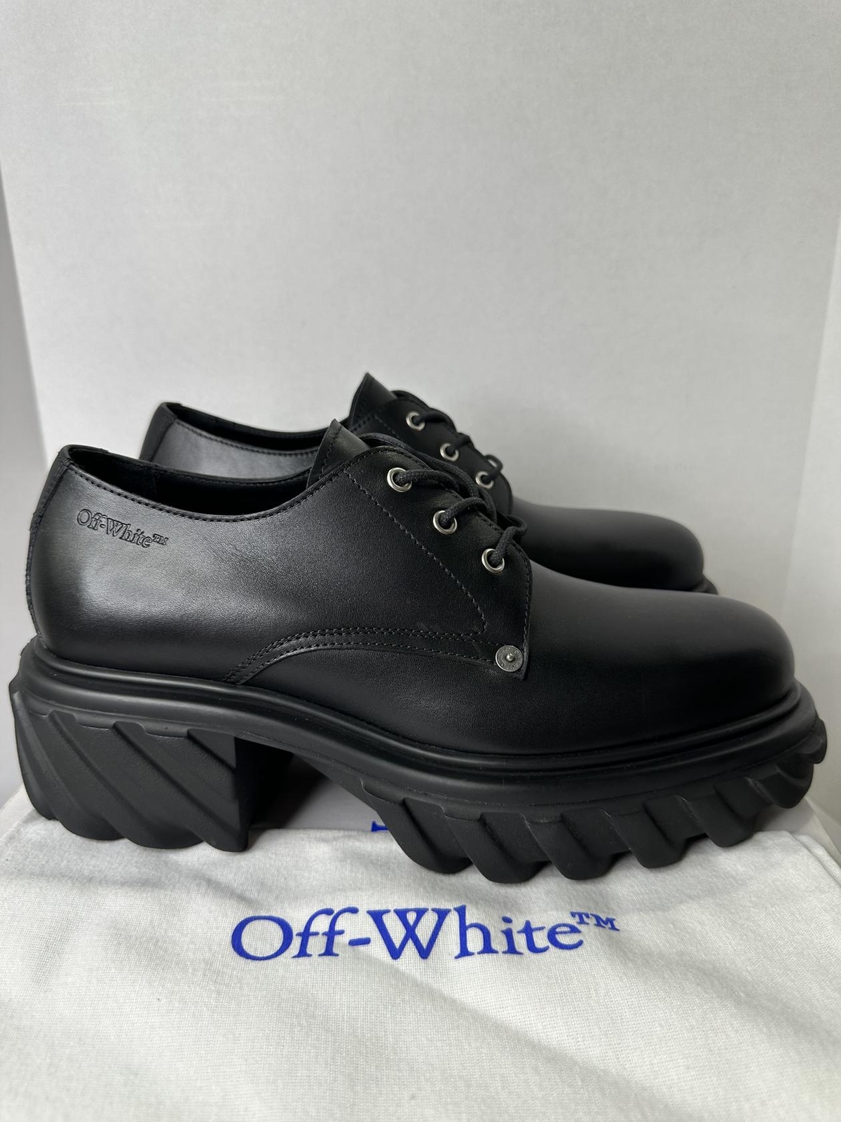 SAOLA Scarpe Off White Uomo Esplorazione Derby Suola Lug EU 44 US 11