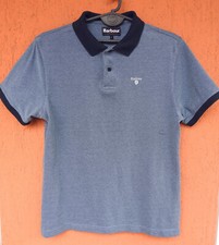 Barbour Pique Polo Shirt Mens Medium/Large Short Sleeve Top Navy Blue