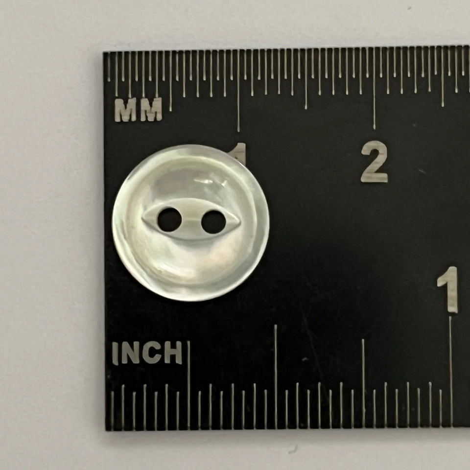 Japanese White/Rainbow/Iridescent Shell Button 11mm 7/16" Fish Eye 2hole - Image 3 of 3