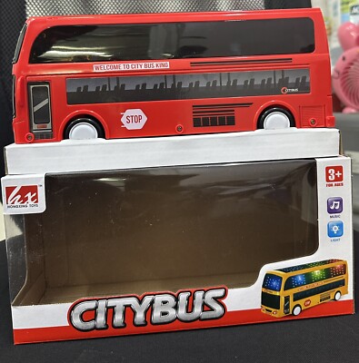 TOY DOUBLE DECKER BUS DELUX DOUBLE DECKER BUS BUMP & GO | eBay UK