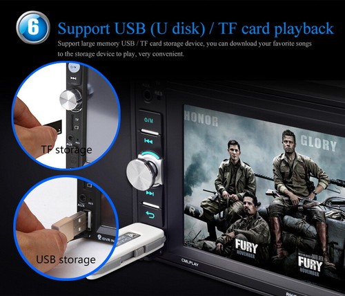 6.2" 2 Din Bluetooth Car Stereo Radio In-Dash Touch Screen Mirrorlink MP5 Player - Picture 8 of 14