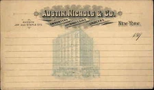 New York City Austin Nichols Co Hudson Jay & Staple Gov't Postal Card 3.75x6.25