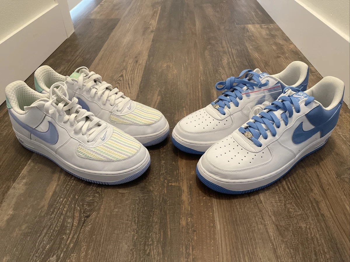 ULTRA RARE Nike Air Force One 2 Pair Lot University Blue/ Searsucker Mens  Sz 13