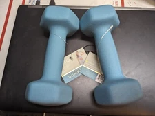 Set Of 2 - 5 Pound Neoprene Hex Dumbbell Hand Weights Workout Strength Training 