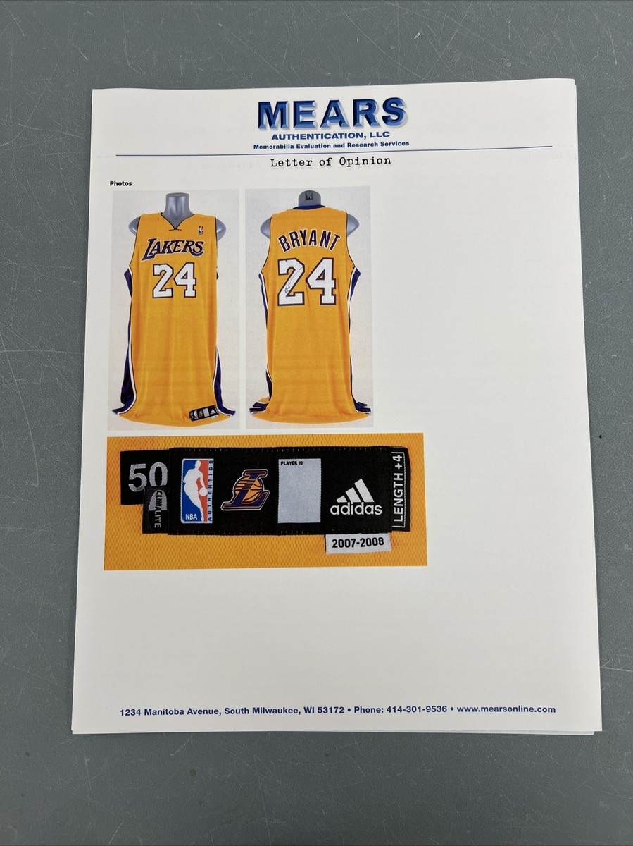 美品！Kobe Bryant K.O.B.E. レコード Kobe Bryant Signed Game Used 2007-08 Los Angeles Lakers