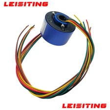 NEW 6Wires 380V AC/DC 10A 12.7MM Dia Metal Capsule Conductors Slip Ring Blue
