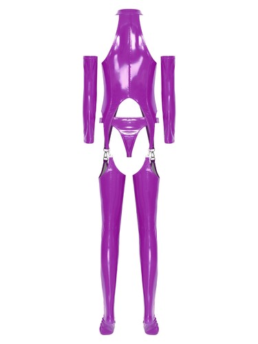 Women Catsuit Spandex Bodysuit Durable Lingerie Metallic Rompers Smooth Quality - Picture 45 of 63