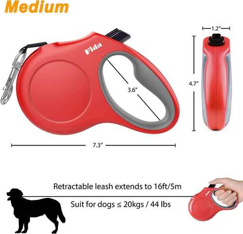Retractable Dog Leash with Dispenser and Poop Bags, 16 Ft Pet Walking Leash for - Picture 6 of 12