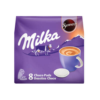 8 Senseo Milka Schokolade Pads ohne Kaffee für Doppelhalter Genuss 