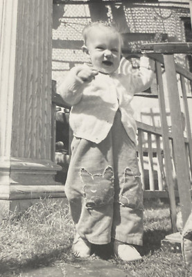1949 Cute Adorable Young Little Baby Girl Cat Kitty Stitched Pants Photo P19m22