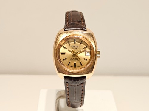 VINTAGE LUXURY GOLD PLATED AUTOMATIC SWISS LADIES WATCH "ORIS"STAR/MOV."ETA"/21J - Picture 4 of 10