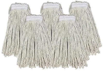 THE DUSTPAN AND BRUSH STORE Kentucky Mop Head 16oz Replacement Commercial Cotton Heavy Duty Large 5 Pack