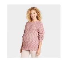 Isabel Maternity by Ingrid  Isabel Pink Oatmeal Knit Pullover Sweater M New 