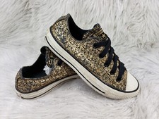 CONVERSE ALL STAR 138606F Gold Print Sneakers Size Womens 6