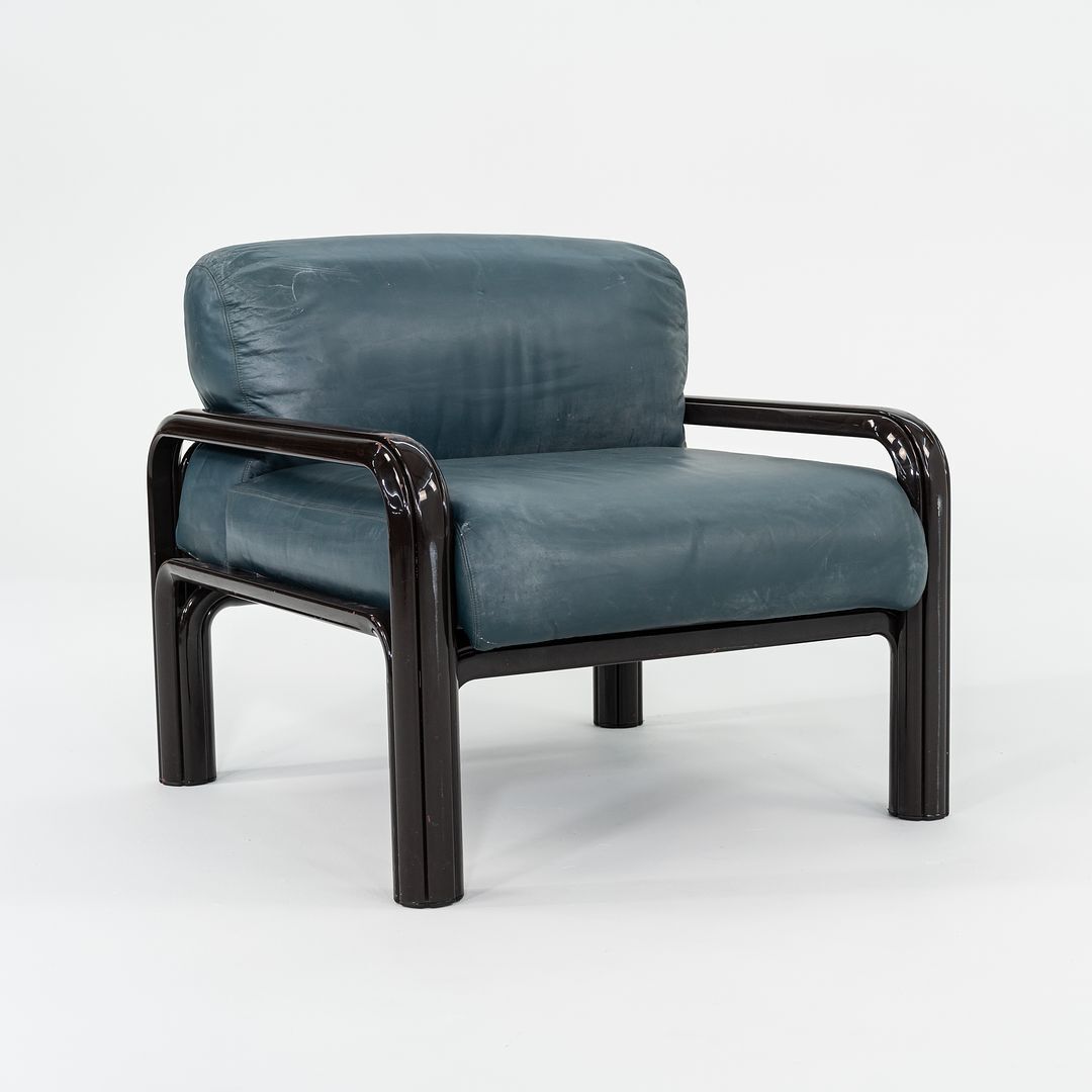 1990s Gae Aulenti for Knoll Lounge Chair in Blue / Green
